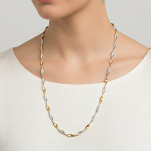 Collier torsadé en Or Jaune et Blanc 18K - 3.04Grs