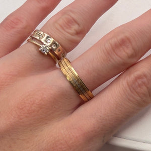 Bague Alliance Or Jaune et Blanc 18K -  T61 - 3.07gr