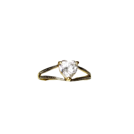 Bague Solitaire en Or Jaune 18 K Taille-52