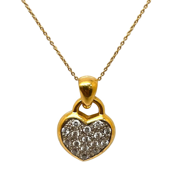 Pendentif Symbole Or Jaune 18K avec Oxyde de Zirconium