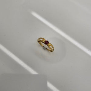 Solitaire en Or Jaune 18K - Taille 52 - 2.30G