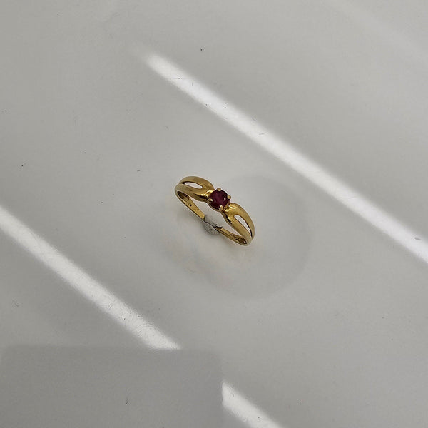 Solitaire en Or Jaune 18K - Taille 52 - 2.30G
