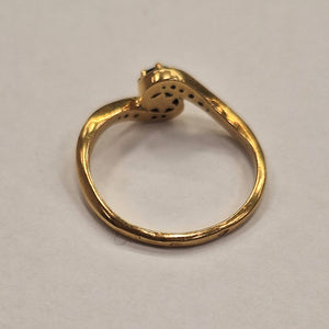 Bague Or Jaune 18 Carats Diamants et Saphir - T52