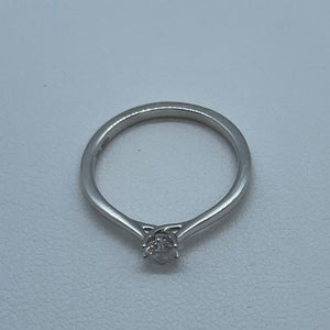Bague Solitaire Or Blanc 18K Taille-50