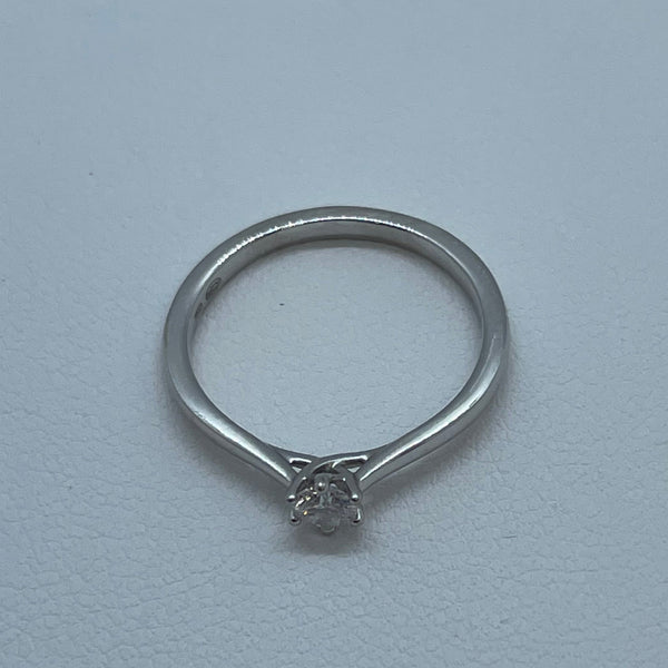Bague Solitaire Or Blanc 18K Taille-50