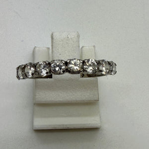 Bague Demi Tour Or Blanc 18 K - Taille 54 - 1.41 G