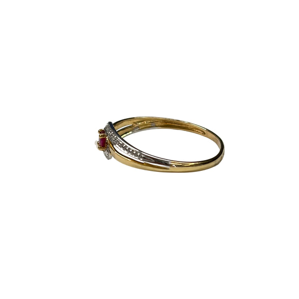 Bague en 2 Or 750/1000 avec tourmaline