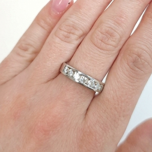 Bague Demi Tour Or Blanc 18 K - Taille 57 - 3.79 G