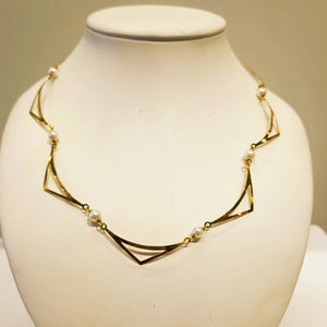 Collier Princesse Or Jaune avec Perles 18k