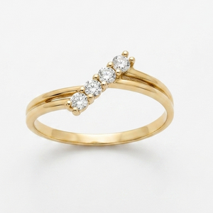 Bague en Or Jaune 18k et Oxyde de Zirconium - T52 - 1.5gr