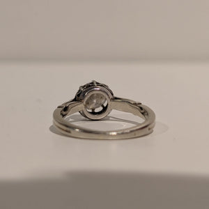 Solitaire Or Blanc 18 K - Taille 50 - 2.95G