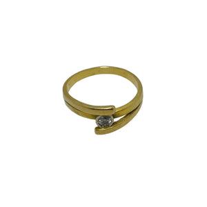 Bague Solitaire Jonc en Or 18 K - Taille 56 - 3.55 G
