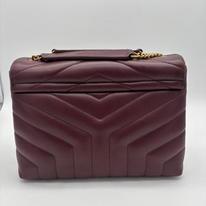 Sac bandoulière Saint Laurent Loulou en cuir bordeaux