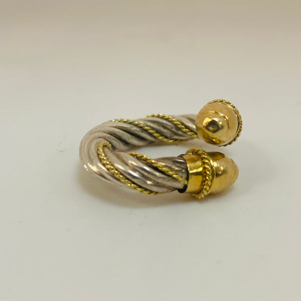 Bague en Or Jaune et Argent 18 K - T 48 -50