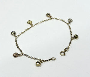 Bracelet breloque 3 Ors 18k maille forçat