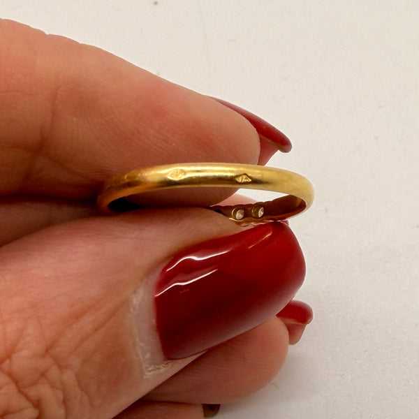 Bague Demi Tour en Or Jaune 18K Taille-56