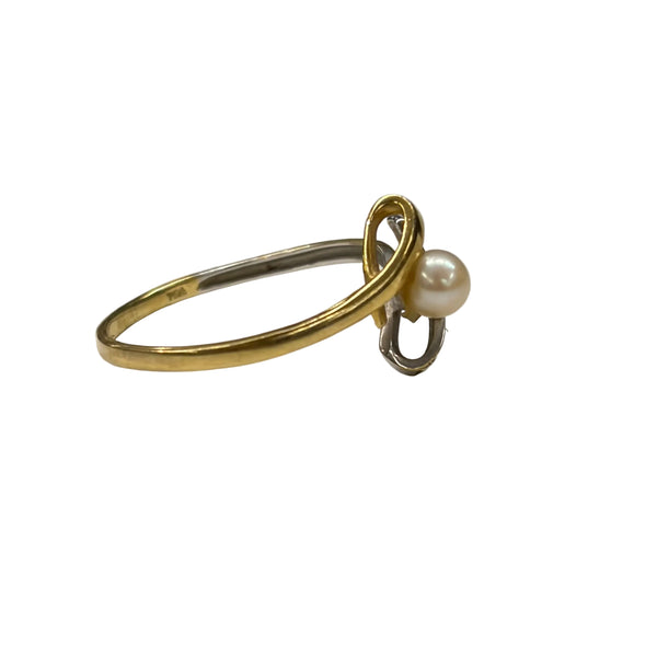 Bague Empierrée en Or Jaune et Gris 18K