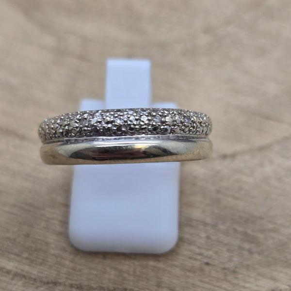 Bague Demi Tour Or Blanc 18 Carats Sans Pierres - 3.35 Grs