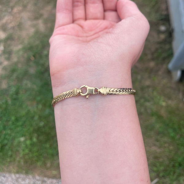 Bracelet Maillon Palmier Or Jaune 18K 5.60 Grs