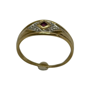 Bague 2 ors avec Pierre Rouge