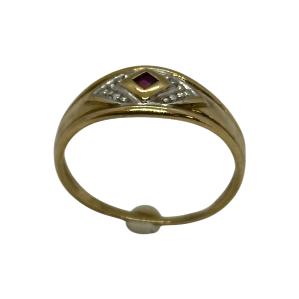 Bague 2 ors avec Pierre Rouge