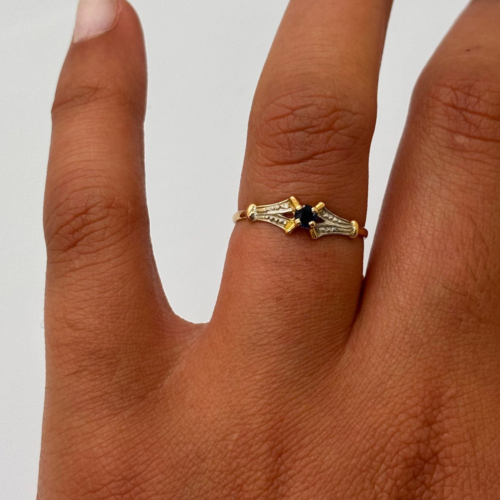 Bague en or jaune et or blanc 18K - taille 54
