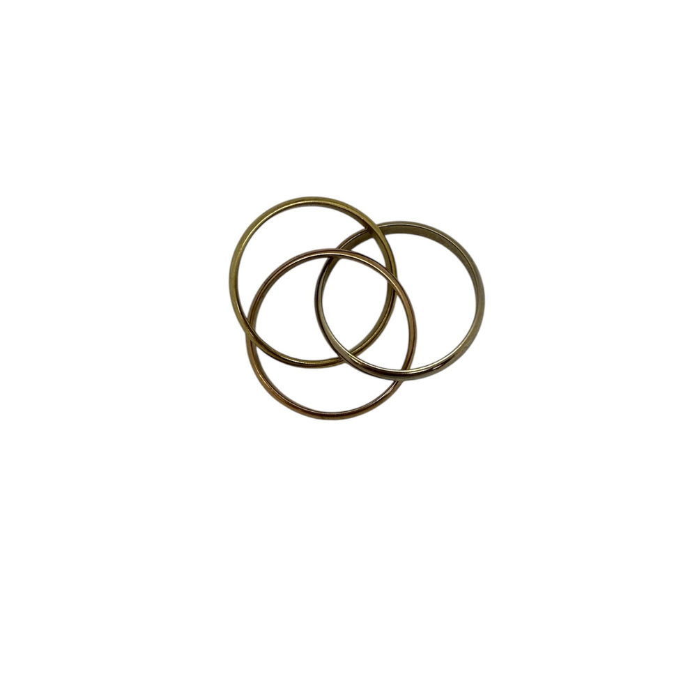 Bague Alliance Or Tricolore 18K - Taille 54