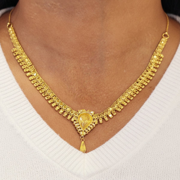 Collier Princesse Fantaisie en Or Jaune 22 K - 10.10 G