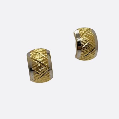 Boucles d'oreilles en Or jaune et blanc 18k -  2.21 G