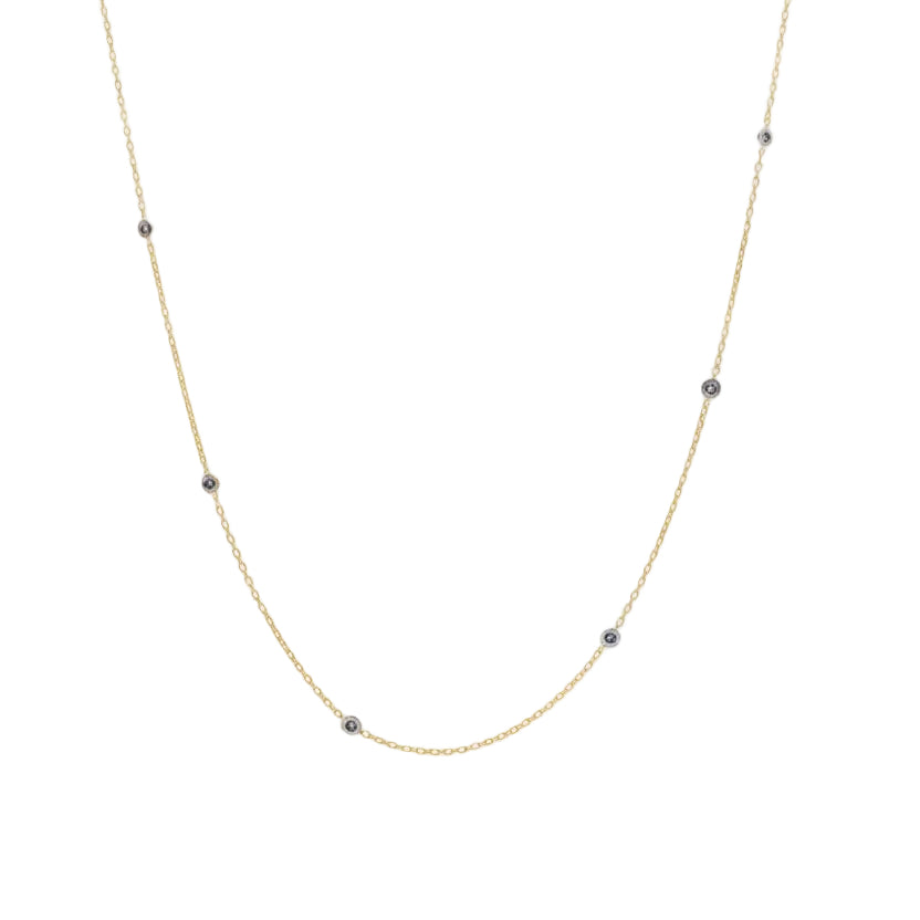 Collier Ras du Cou en Or Jaune 18K - Diamants - 2.56G