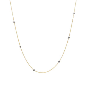 Collier Ras du Cou en Or Jaune 18K - Diamants - 2.56G