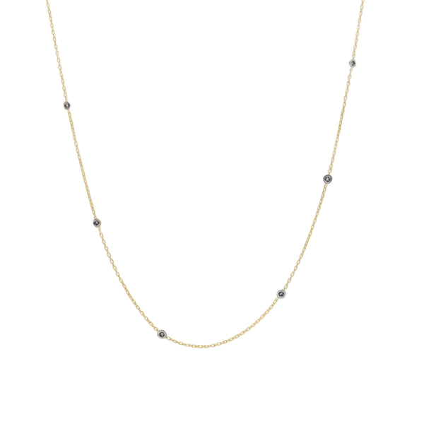 Collier Ras du Cou en Or Jaune 18K - Diamants - 2.56G