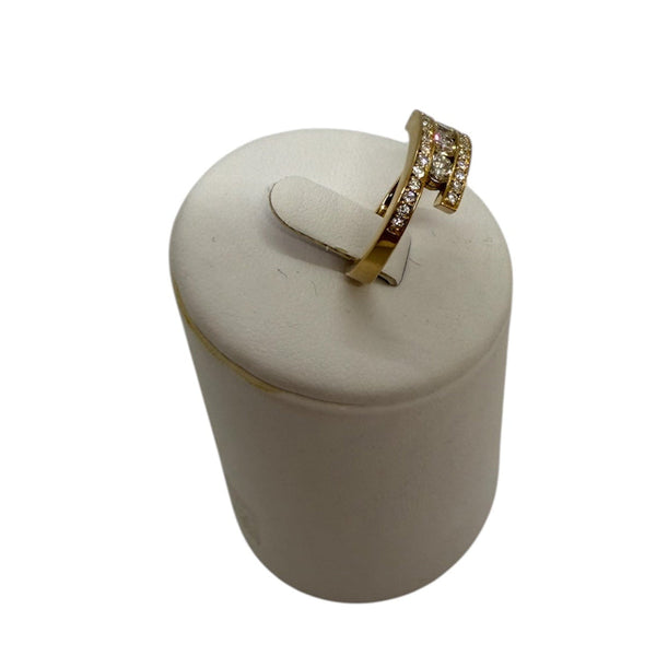 Alliance Empierrée en Or Jaune 18 Carats Taille 52