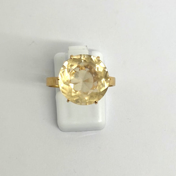 Bague Topaze Or Jaune 18 K - Taille 58 - 3.79 G