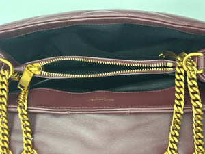 Sac bandoulière Saint Laurent Loulou en cuir bordeaux