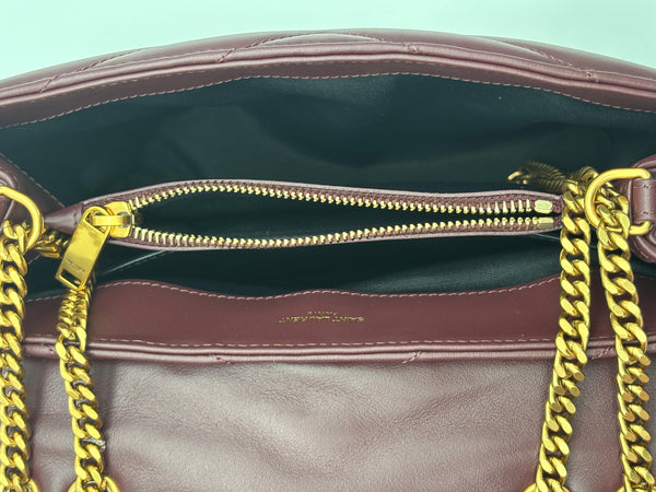 Sac bandoulière Saint Laurent Loulou en cuir bordeaux