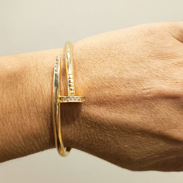 Bracelet Jonc Or Jaune 18 Carats avec Oxyde