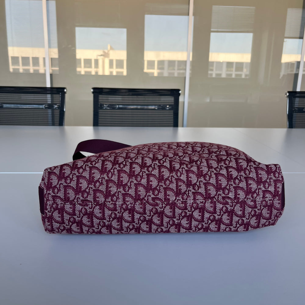 Sac Hobo Dior Trotter Messenger Toile Bordeaux Vintage