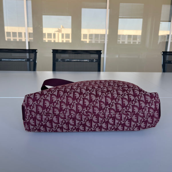 Sac Hobo Dior Trotter Messenger Toile Bordeaux Vintage