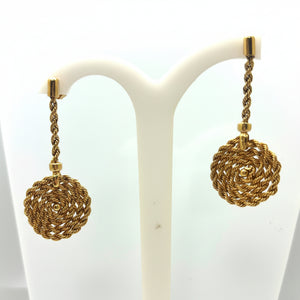 Boucles d'oreilles pendantes en or jaune 18 K