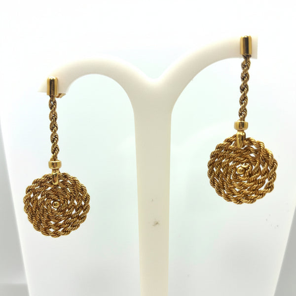 Boucles d'oreilles pendantes en or jaune 18 K