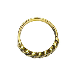 Bague Demi Tour avec Diamants en Or Jaune 18K