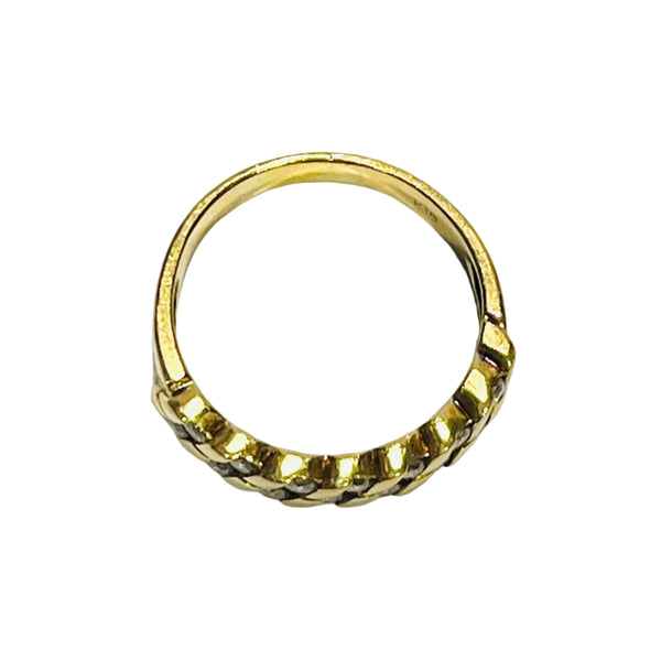 Bague Demi Tour avec Diamants en Or Jaune 18K