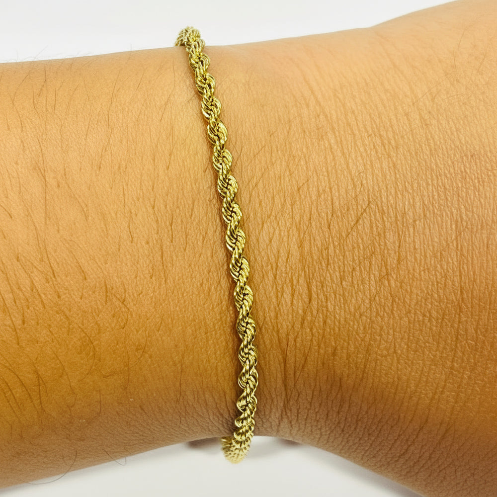 Bracelet Maillon Corde en Or Jaune 18 K