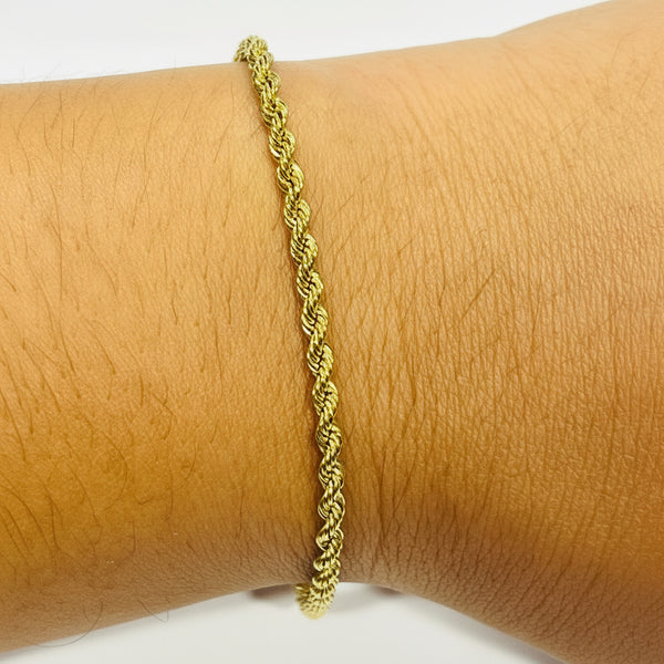 Bracelet Maillon Corde en Or Jaune 18 K