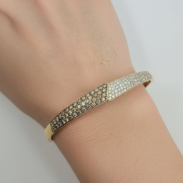 Bracelet Jonc en Diamants en Or Jaune 18 Carats