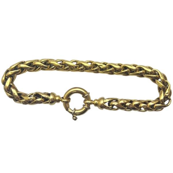 Bracelet Maillon Maille Palmier en Or Jaune 18K