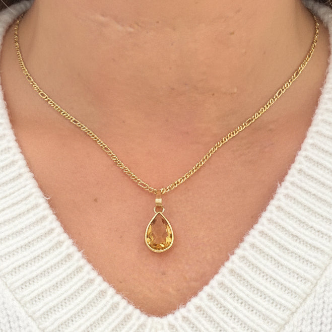 Pendentif Citrine Or Jaune 18K