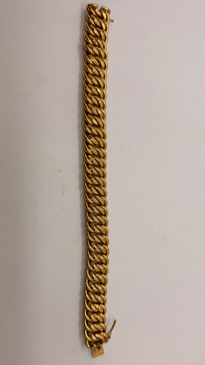 Bracelet Gourmette en Or Jaune 18K - 28.56g