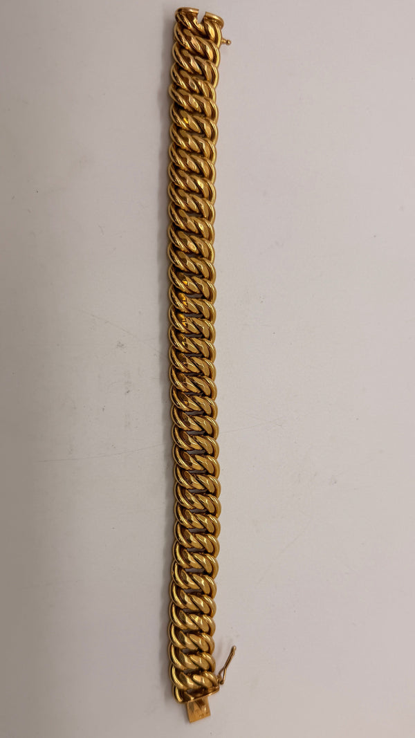 Bracelet Gourmette en Or Jaune 18K - 28.56g